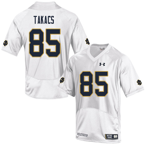 Men's NCAA Notre Dame Fighting Irish #85 George Takacs Stitched College Under Armour Authentic White Big & Tall Football Jersey QT10X48HV